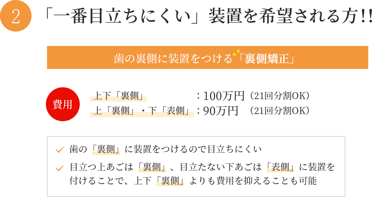 「一番目立ちにくい」装置を希望される方！！
